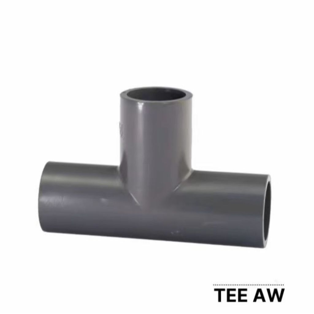 Tee PVC AW 1/2 inch Equal Tee PVC AW 1/2" Tee PVC JIS 1/2 inch T Pipa PVC Abu-Abu Paralon 1/2 inch