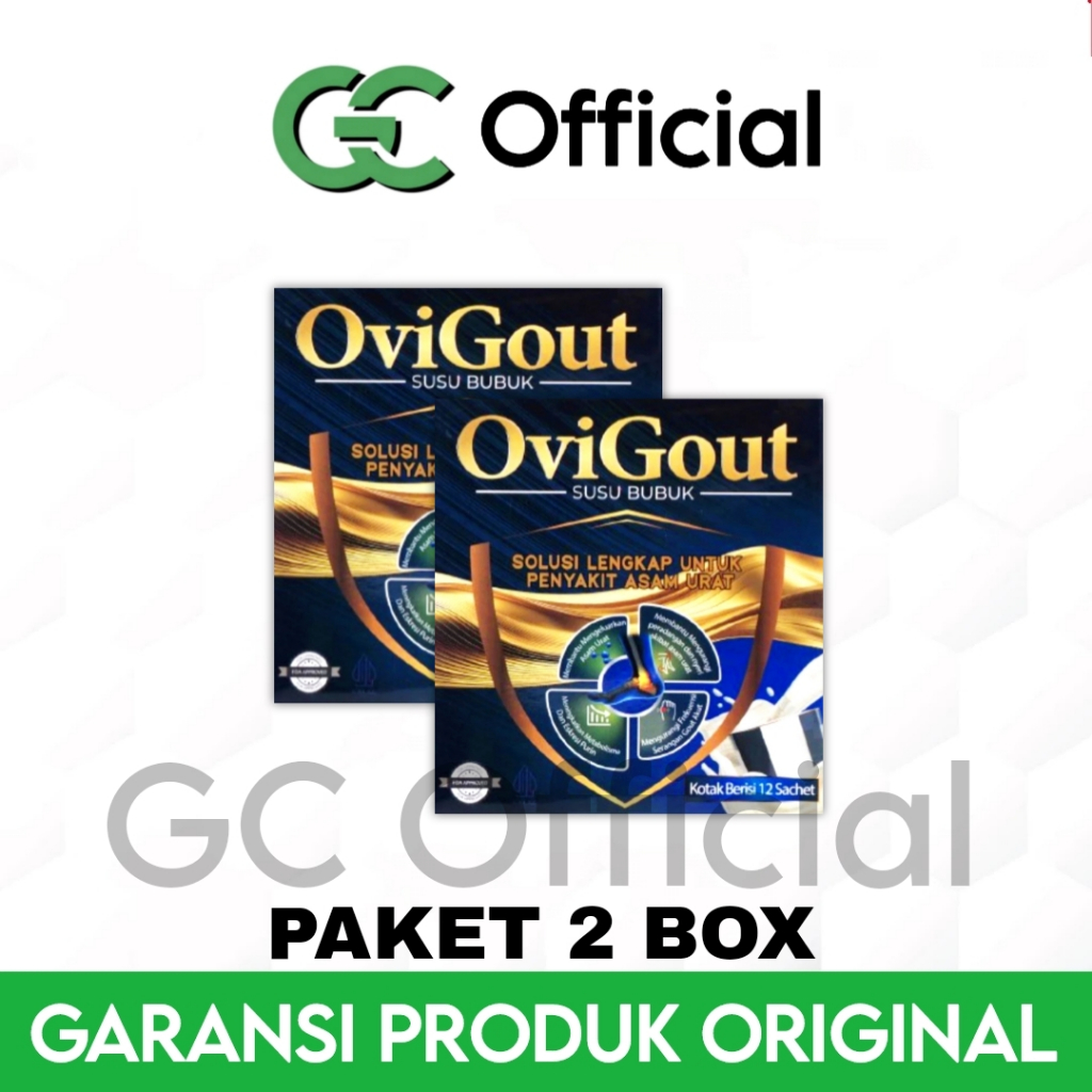 

2 Box Ovigout Milk Susu Obat Asam Urat Nyeri Sendi Kolesterol Original Asli