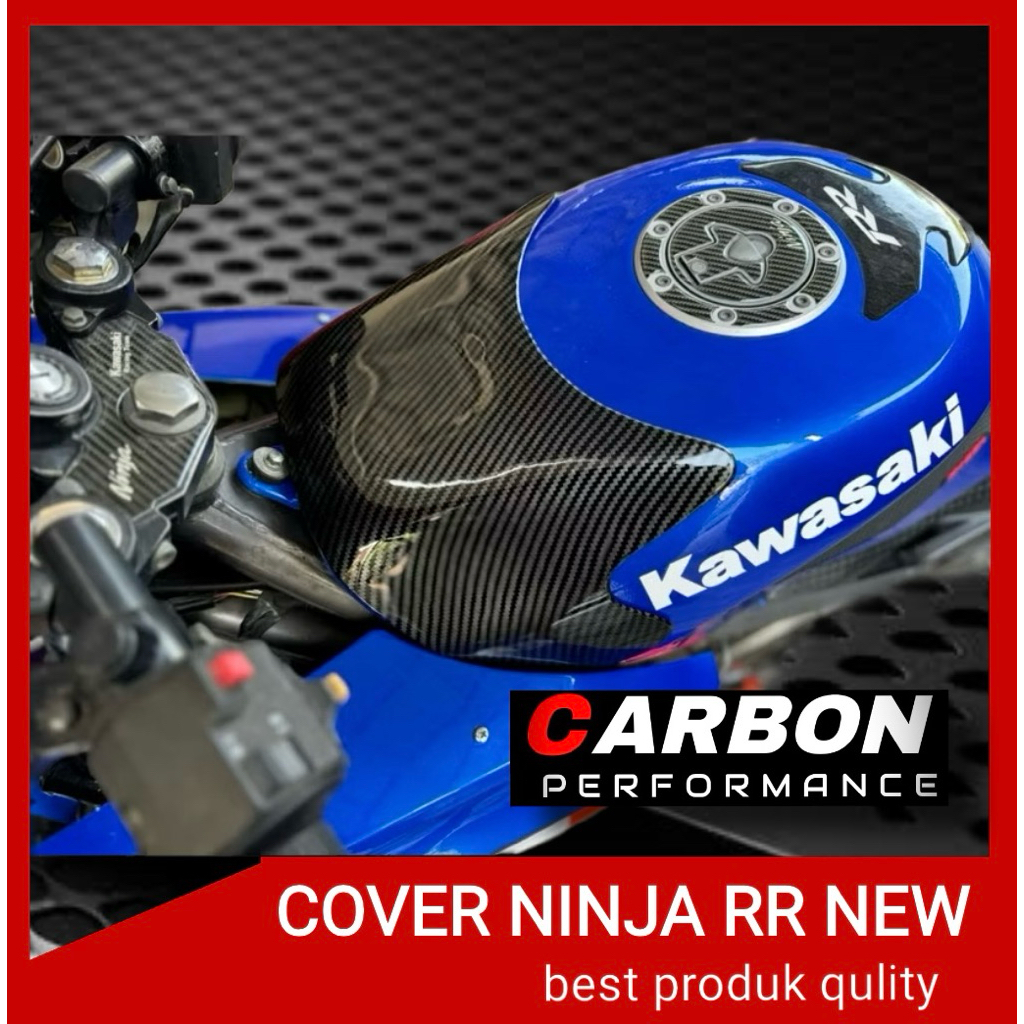 COVER TANGKI NINJA RR NEW RR OLD CARBON GLOSY M2 ▪️ninja rr new carbon pelindung tangki carbon ninja