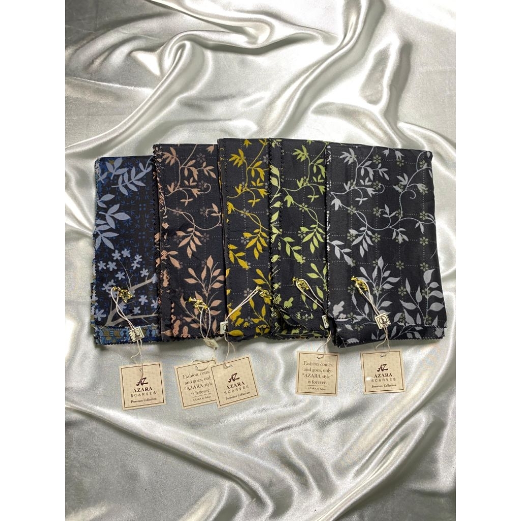 Segiempat azara / hijab azara motif / azara motif black Shubha Collection