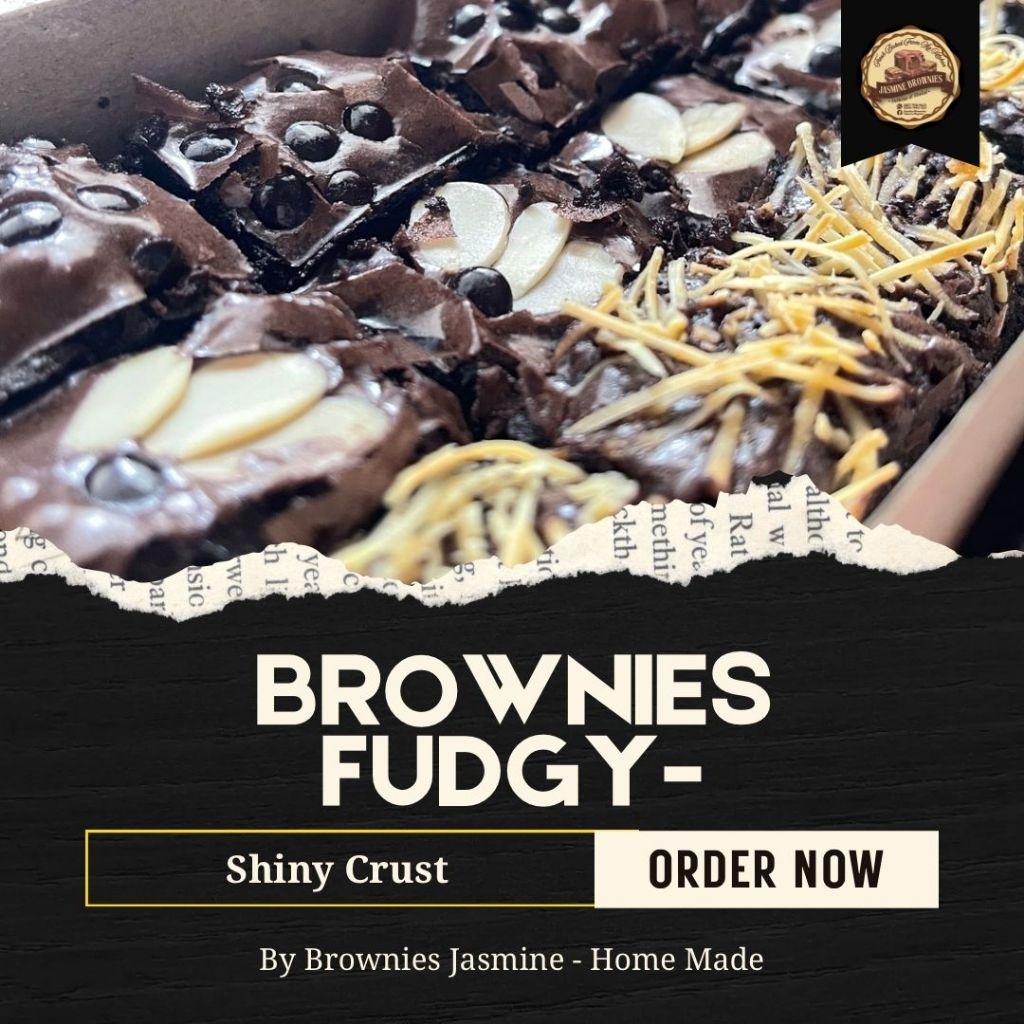 

BROWNIES FUDGY SHINY CRUST | By Jasmine Brownies | Uk. 22x10x5