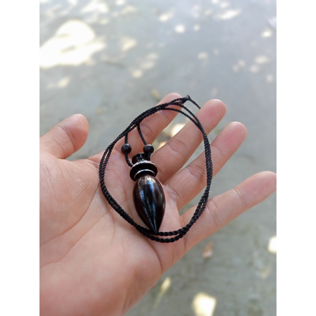 LIONTIN KAYU GALIH KELOR hitam asli kelor Jawa tenggelam motif bunga kembang kantil ukir timah