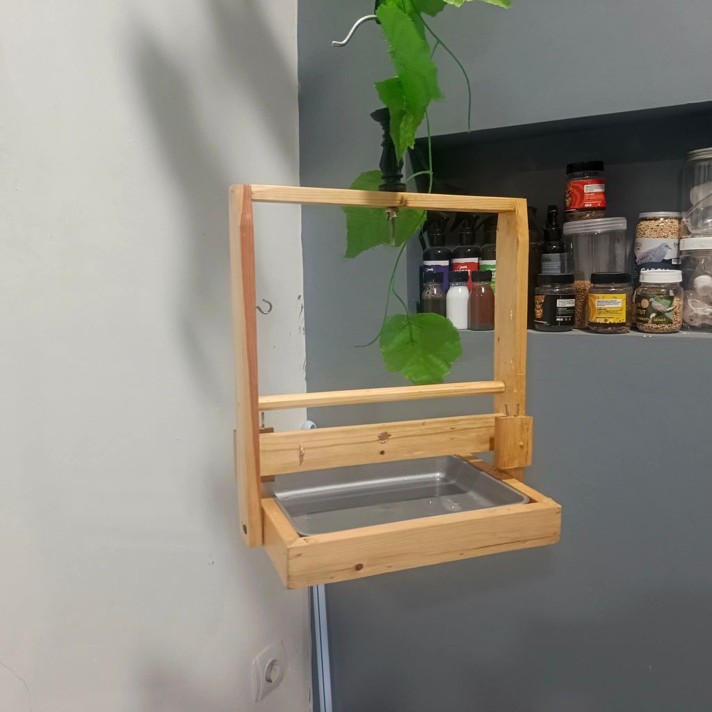 Sangkar Layang Kayu Jati Landa Model Baki Mini Polos Aesthetic