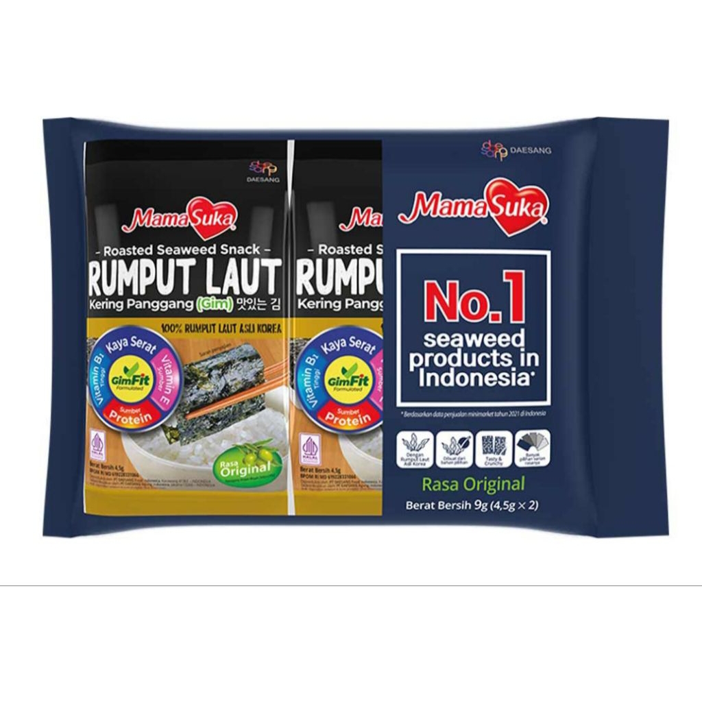 

Mamasuka nori rumput laut panggang rasa original 2x37gr