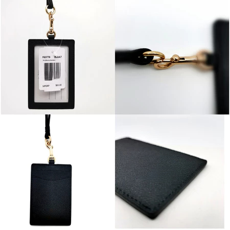 

ID Card Holder Lanyard Metal Logo Card Holder ID Lanyard Black Gold