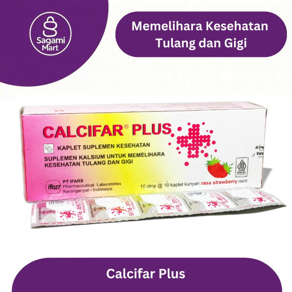 Calcifar Plus isi 100 Tablet Kunyah - Kalsium Ibu Hamil