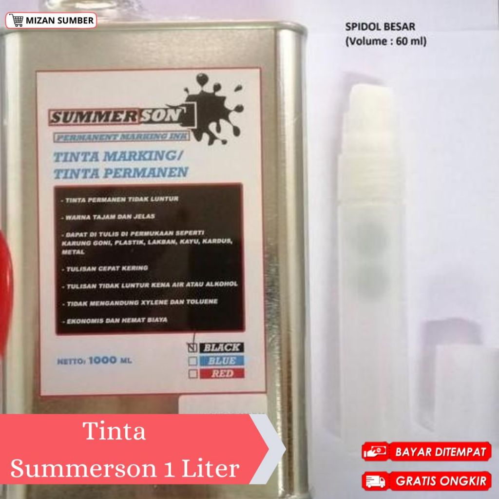 

Tinta Spidol permanen Summerson 1 Liter Tinta Marking