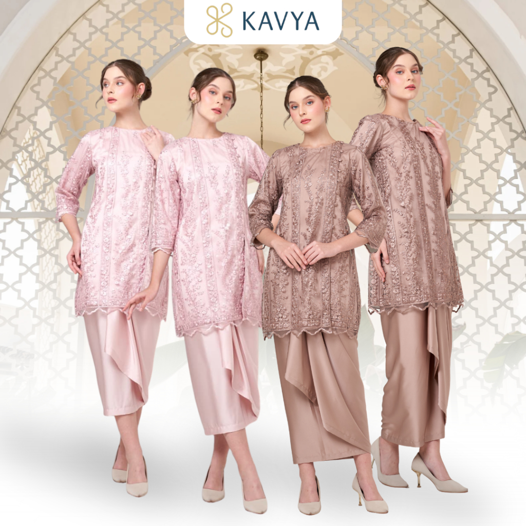 One Set Rok Lilit Naomi Set SAP B 10 Setelan Blus Tunik Brokat Baju Kondangan Elegan Premium