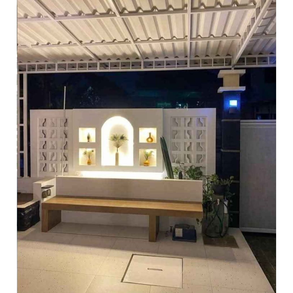 Bangku teras cor/Bangku taman minimalis