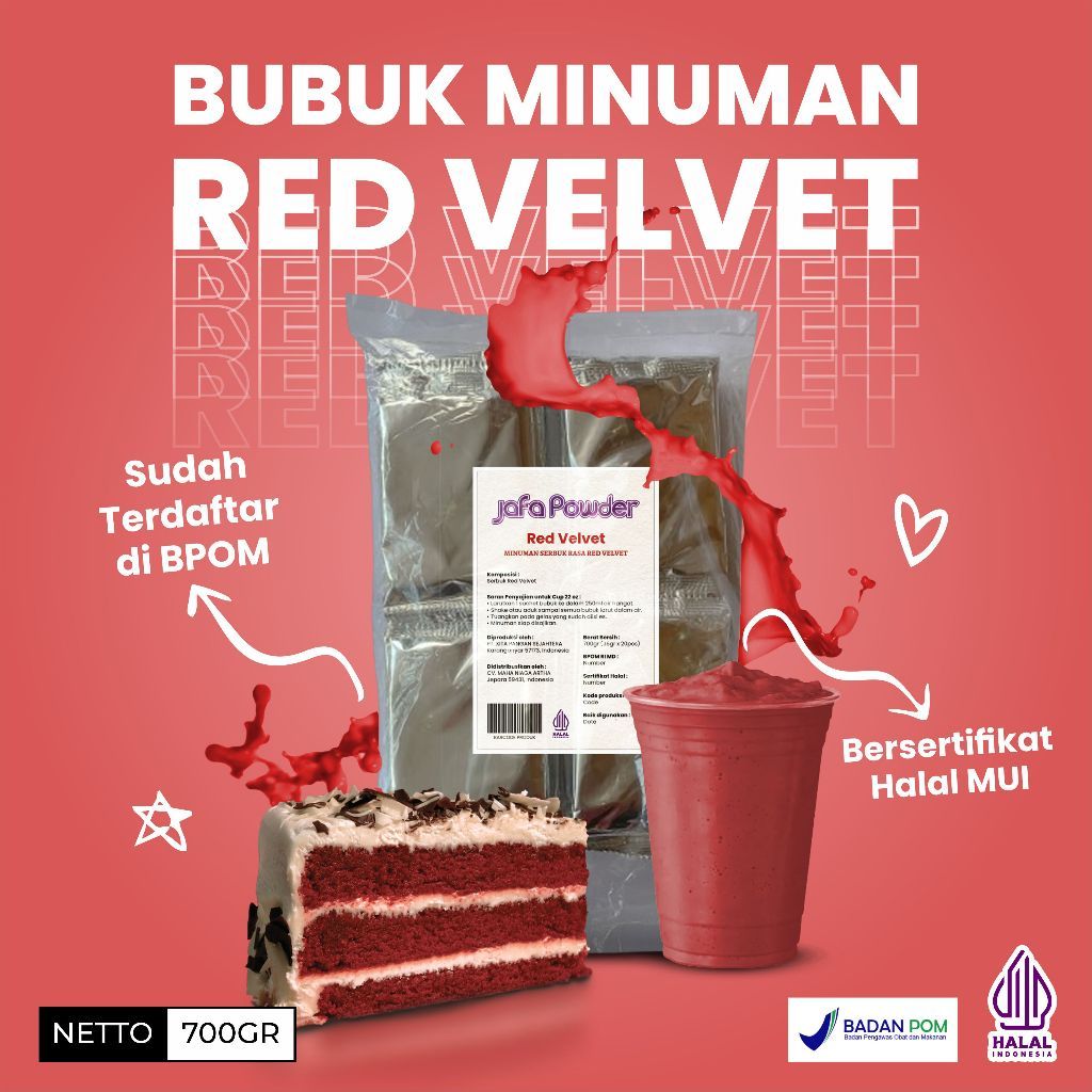 

BELI 2 GRATIS 1 Bubuk Minuman Rasa Red Velvet