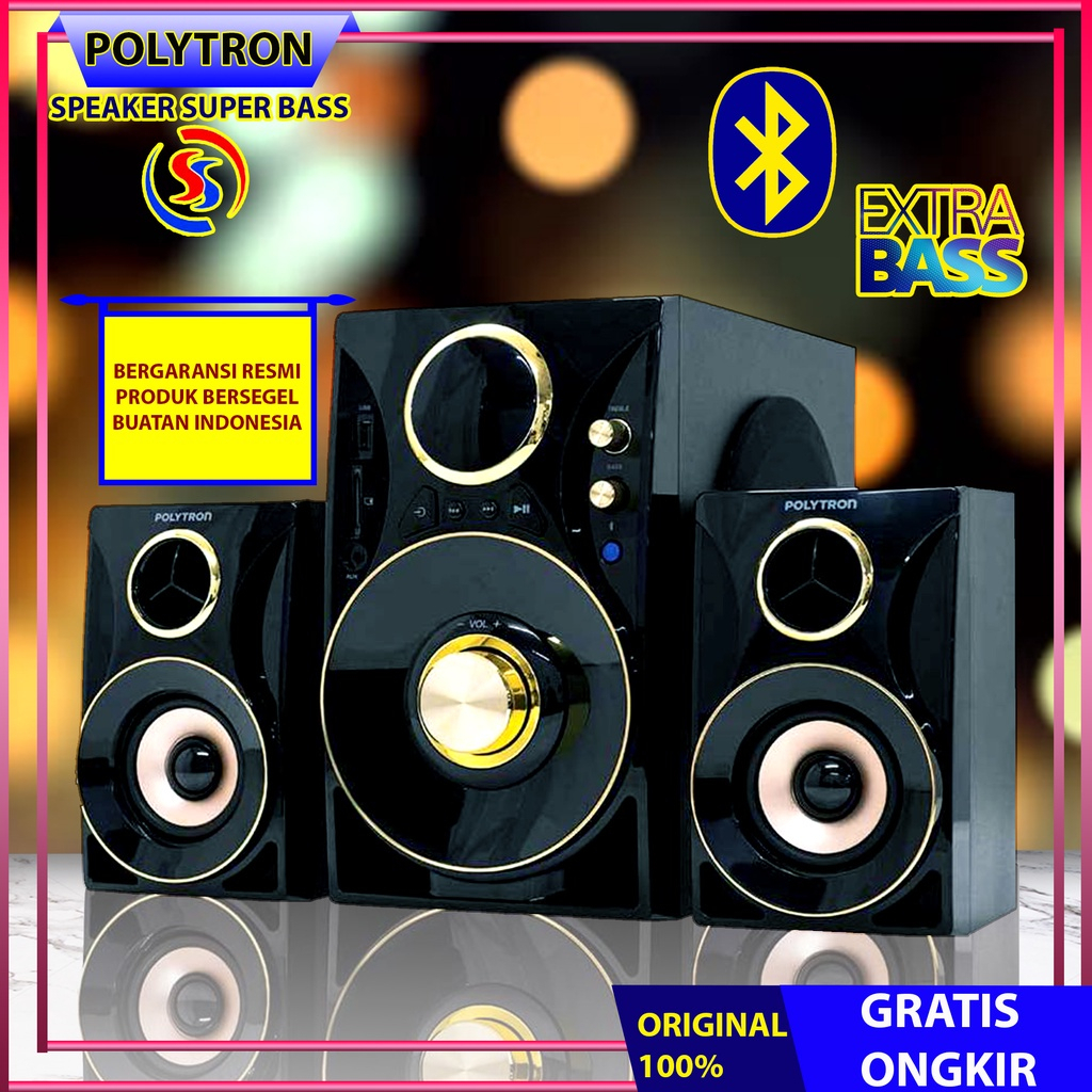 SPEAKER POLYTRON SPEAKER BLUETOOTH SPEAKER  BASS  PMA 9310 BLUETOOTH + FM RADIO GARANSI RESMI