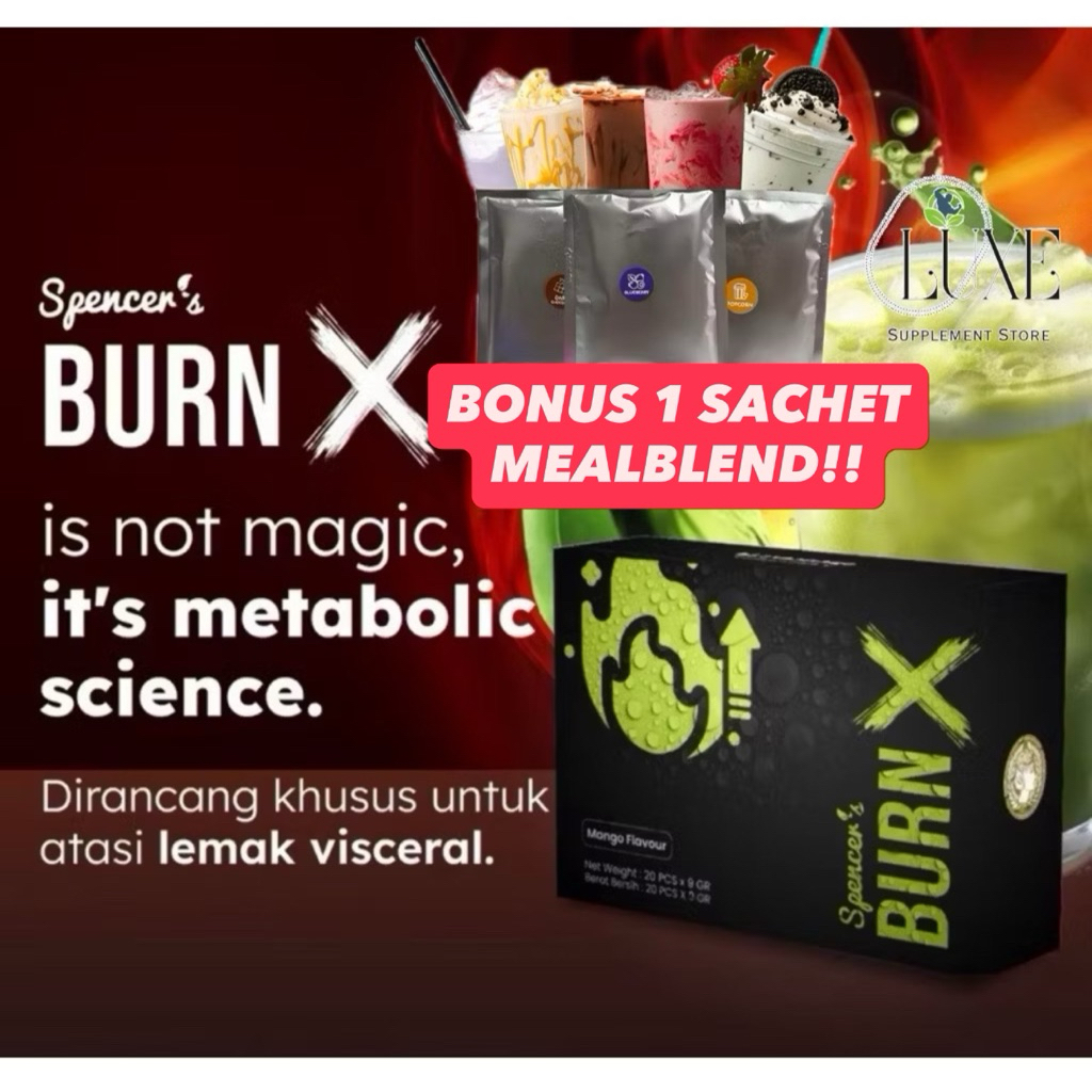 

(BONUS MEALBLEND!!) SPENCER’S BURN X Mango Lemonade Pembakar Kalori dan Lemak Alami Penunjang Langsing Pelancar Metabolisme