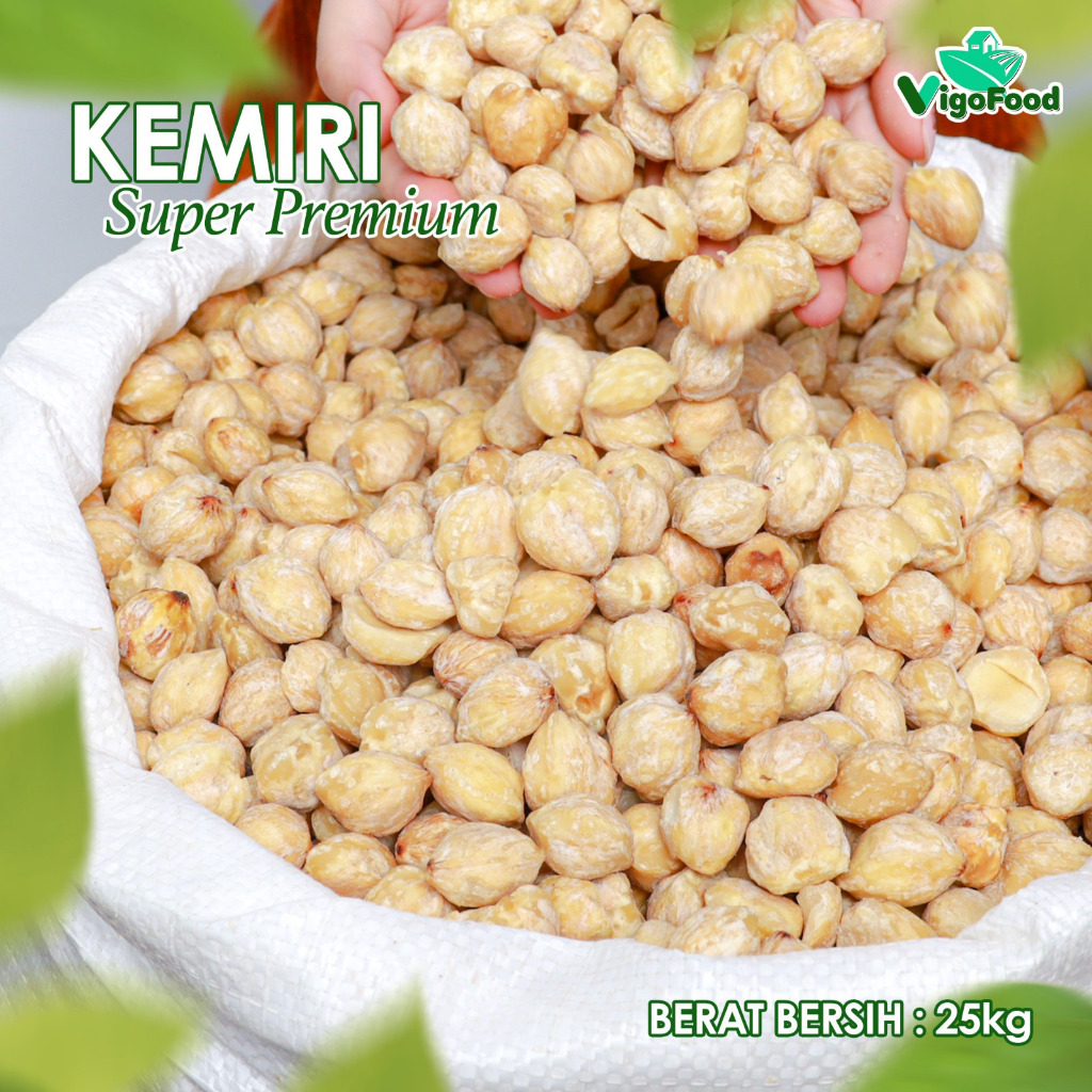 

KEMIRI GRADE IMPORT BY VIGOFOOD / CANDLENUT / CANDLE NUT KEMASAN 1 SAK KARUNG 25 KG