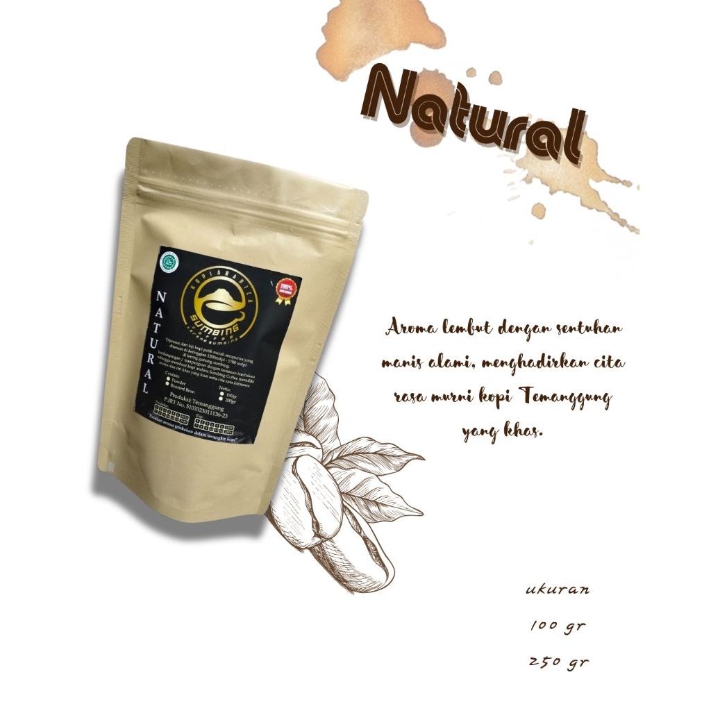 

Kopi Bubuk Arabika Natural Temanggung Asli 100% kopi murni Premium Fresh Roasted - ARABIKA NATURAL - 100gr