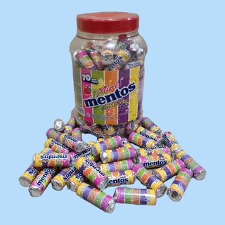 Mentos Mini Roll Rainbow Permen Toples [70 roll/toples]
