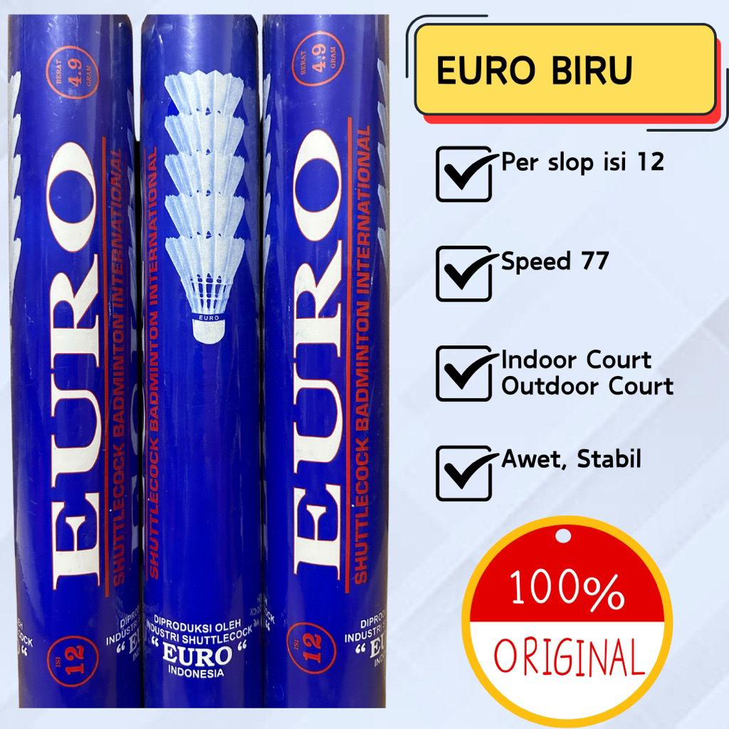 Shuttlecock Kok EURO BIRU (100% ORIGINAL)