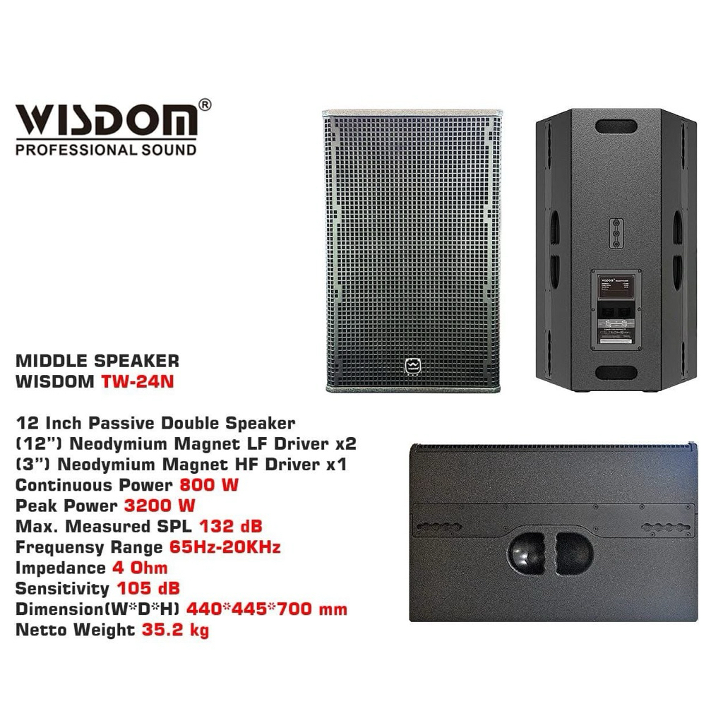 Speaker wisdom tw-24n speaker balap original