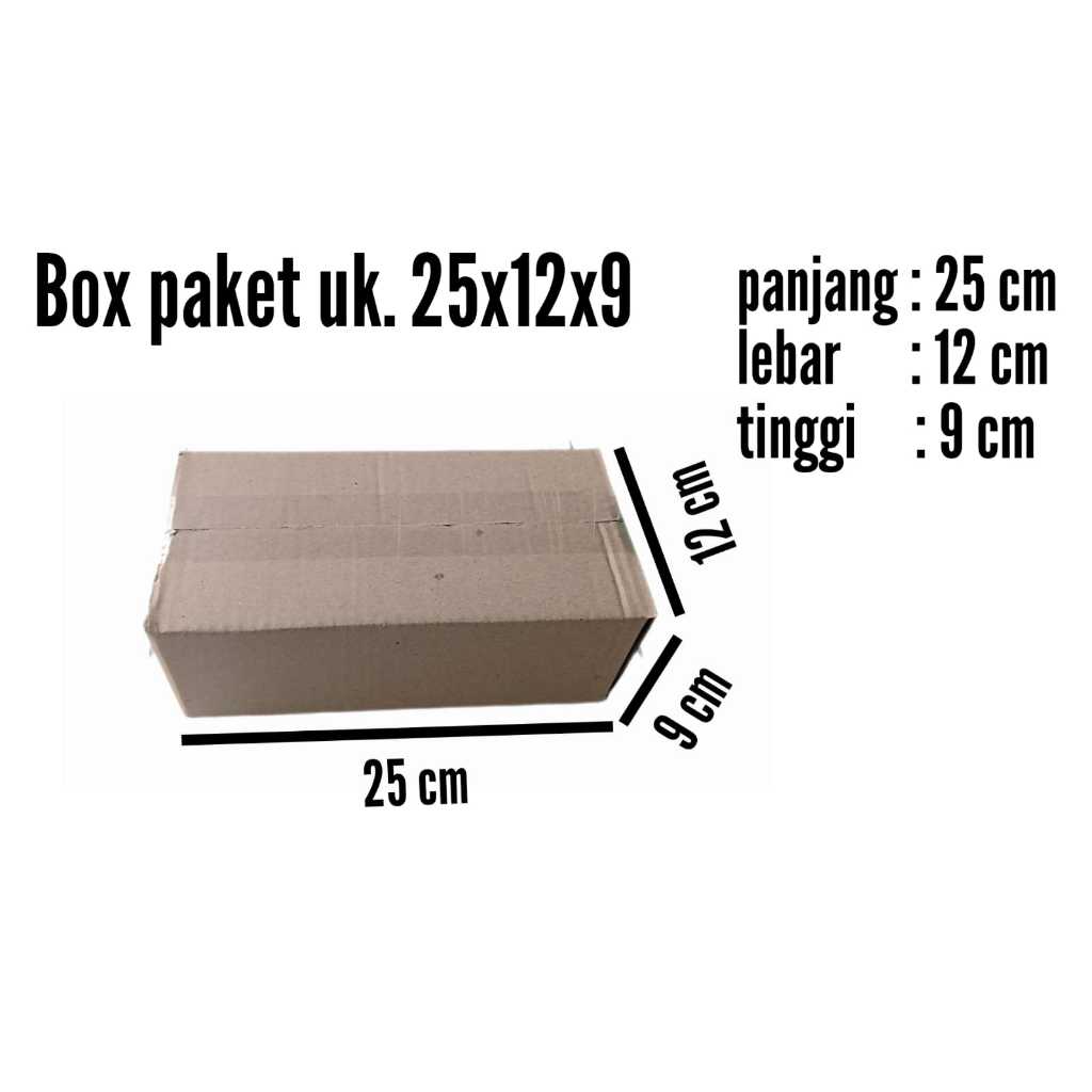 

Kardus Polos Karton Box Coklat DieCut 25 x 12 x 9