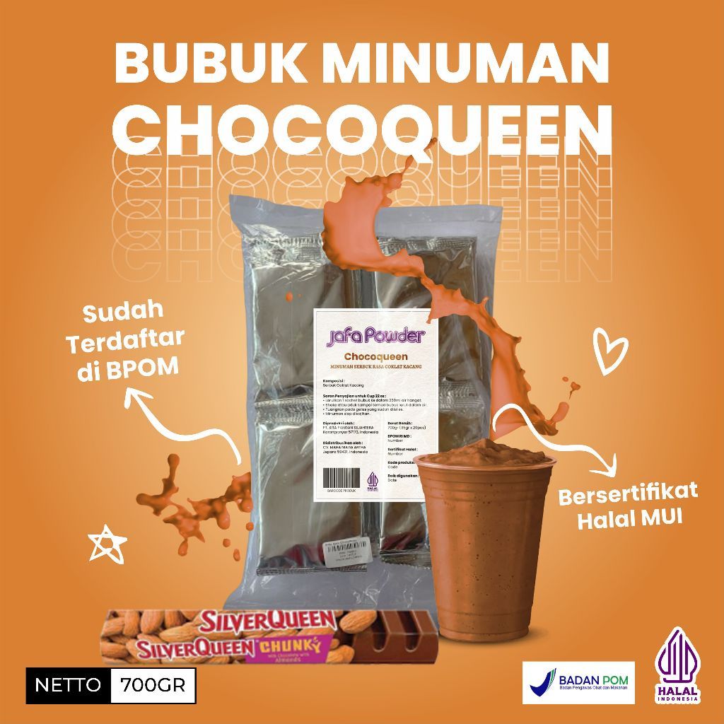 

BELI 2 GRATIS 1 Bubuk Minuman Rasa Coklat Chocoqueen 700 Gram - Bubuk Minuman Premium Rasa Cokelat