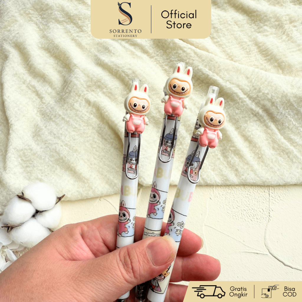 

Pulpen Cetek Labubu dengan Charm Resin 3D Full Body