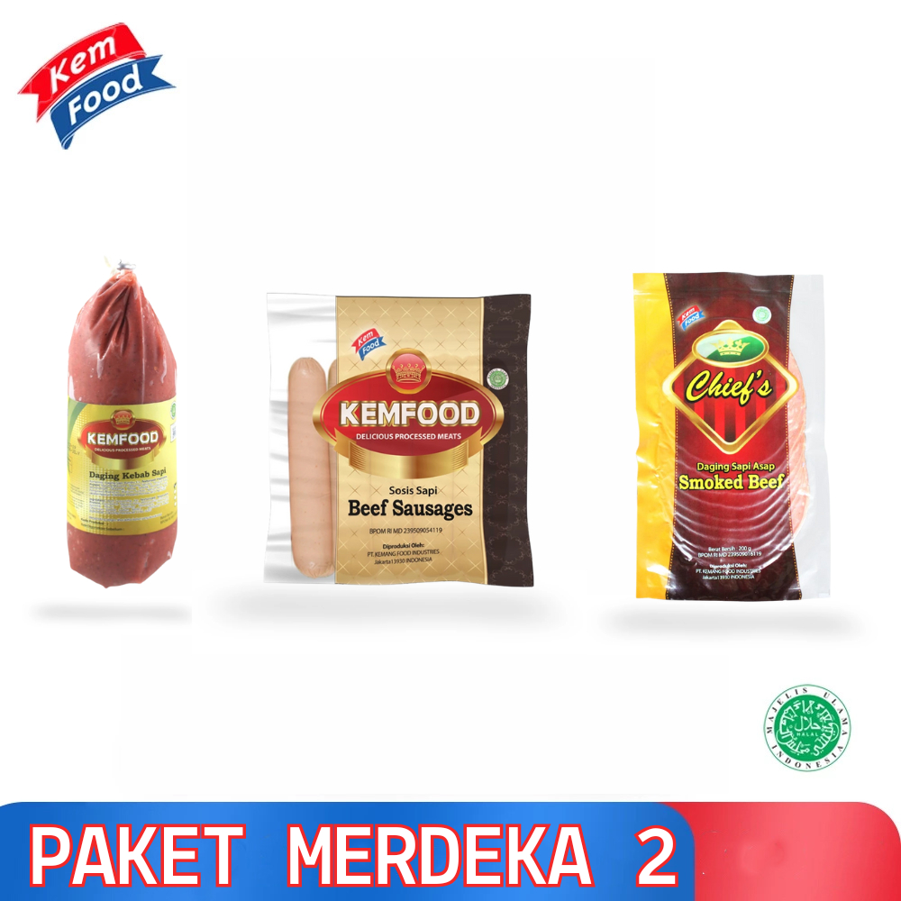 

PAKET MERDEKA 2 - Kebab Sapi 500gr Sosis Sapi Original 198gr Smoked Beef Chief 200gr