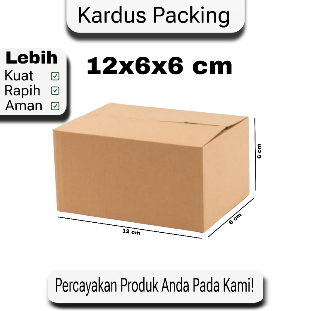 

Kardus Polos 12x6x6 cm | Box Packing | Kotak Kecil Aman & Tebal | Cocok untuk Paket