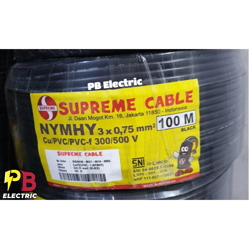 Kabel NYYHY 3 x 0.75 mm Merk Supreme / Kabel NYMHY 3x0.75mm Supreme / NYMHY 3 x 0.75 Supreme / Supre