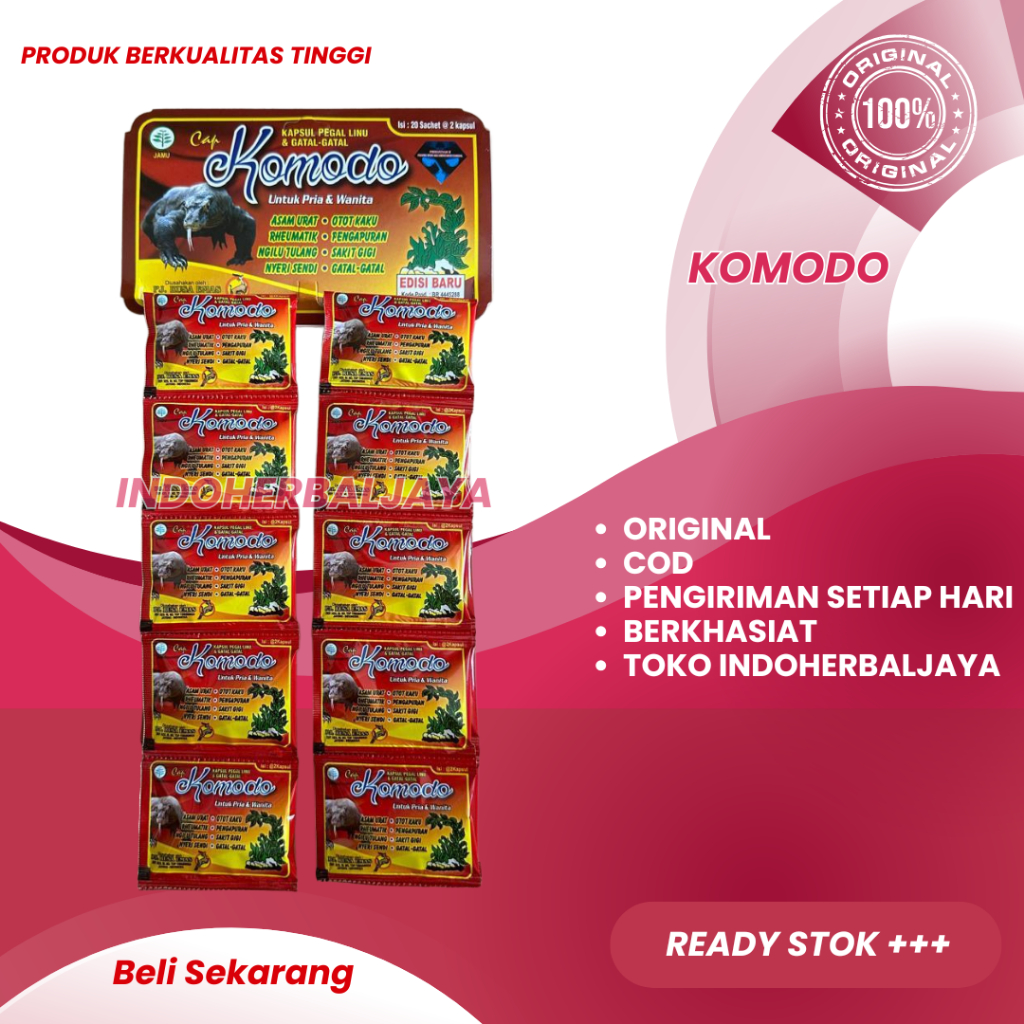

Komodo Kapsul 20 Sachet Asam Urat Pegal linu