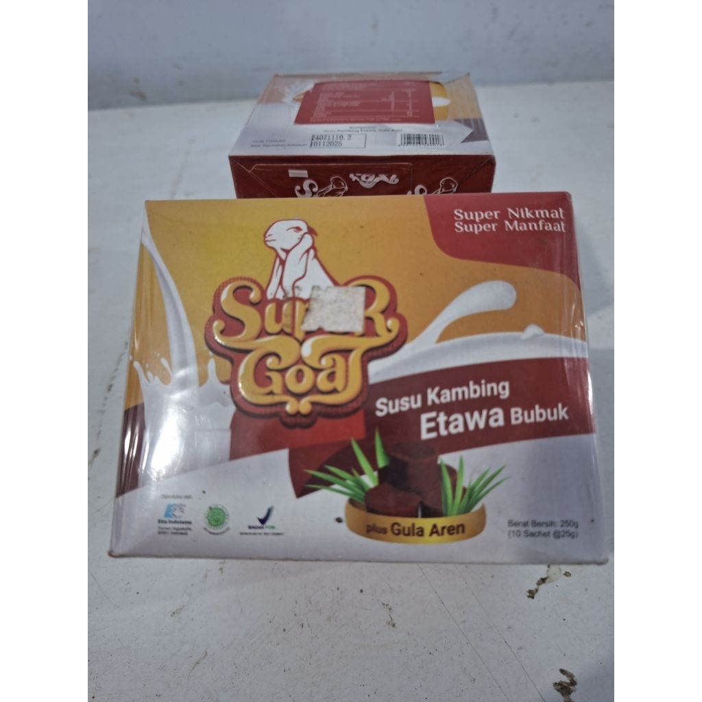 

Susu Kambing Etawa Bubuk Gula aren Original Super Goat 10s x 25gr