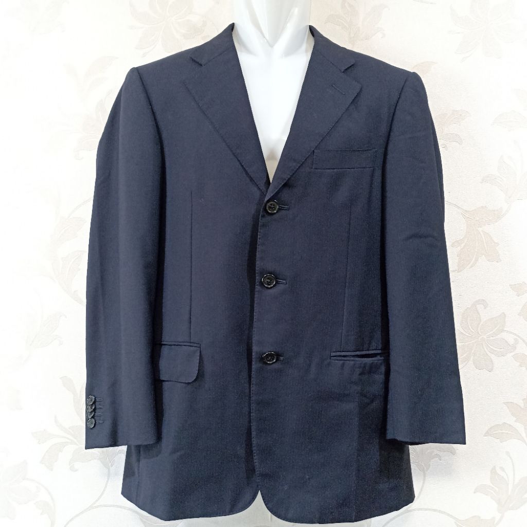Baju Jas Ermenegildo Zegna Traveller Wool Single Breasted Three Button Suit Blazer Pakaian Bisnis