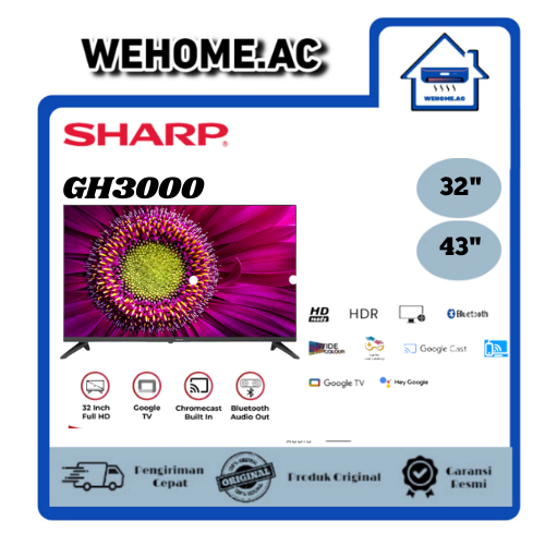 TV LED SHARP SMART ANDROID TV 32 INCH 2TC32GH3000i/43GH300 2K GOGLE TV