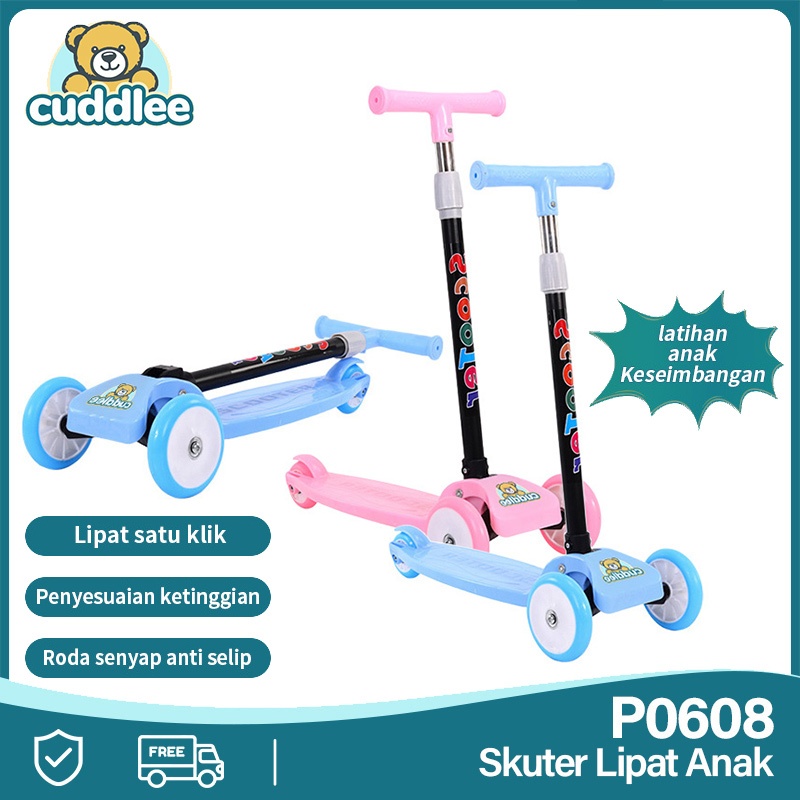 Cuddlee Skuter Anak Roda 3 Skuter Lipat -  Scooter Otoped Mainan Anak