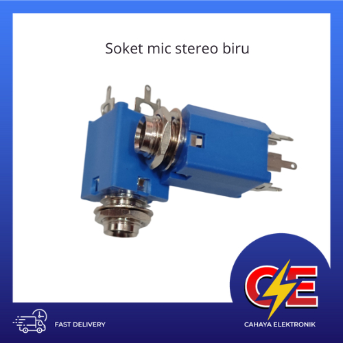 Soket mic stereo biru