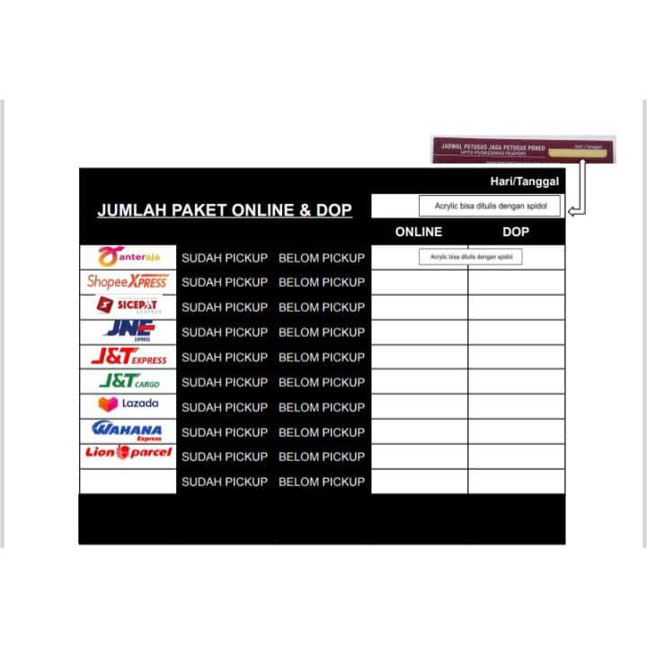 

Sign Label Sign Board Acrylic Custom Papan Jadwal