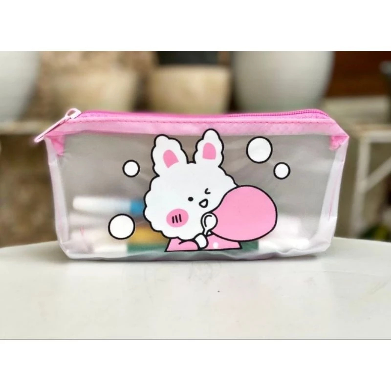 

Tempat Pensil Unik Bahan Mika Buram Resleting