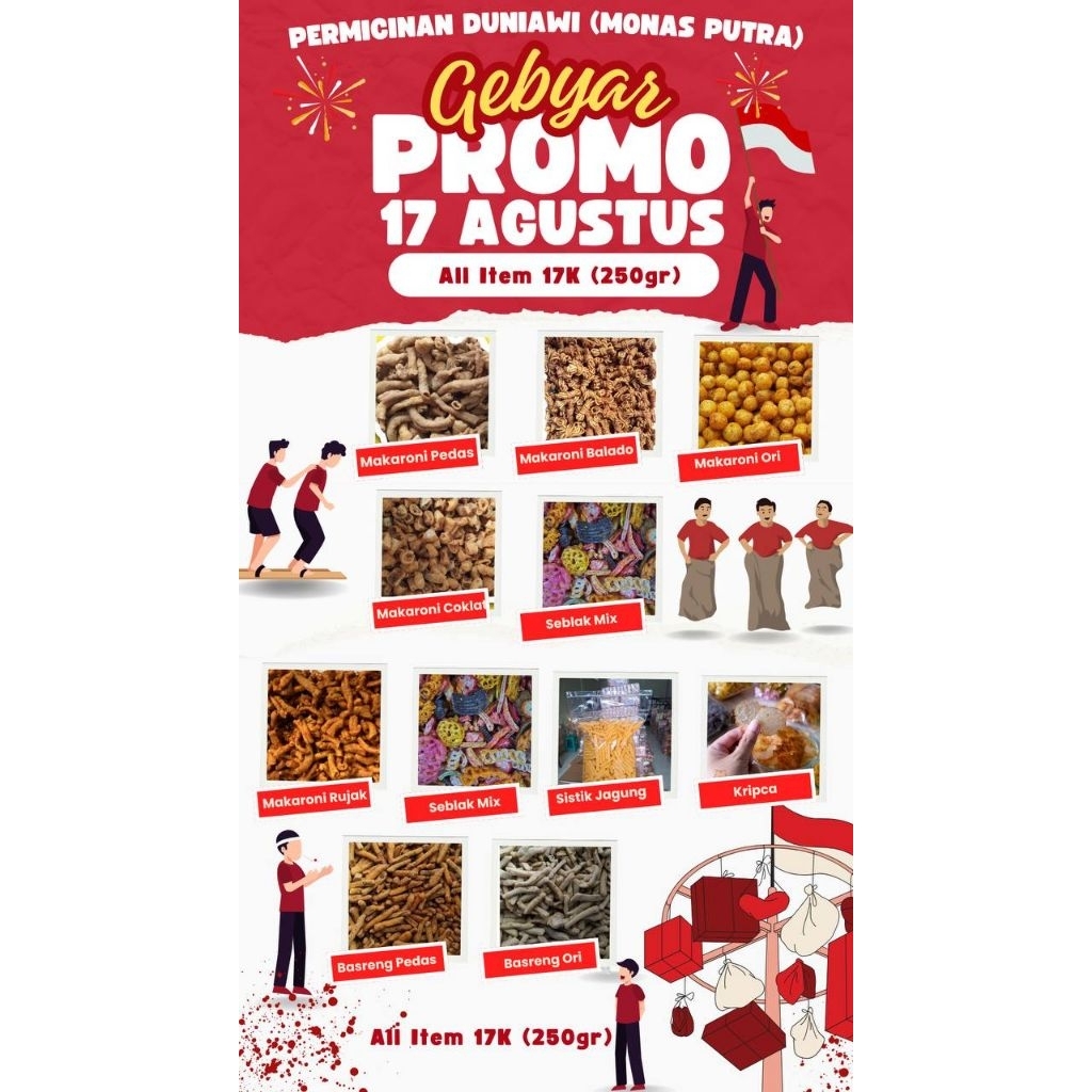 

Promo Khusus 17 Agustus harga Mulai 17 ribuan 250 gr Merah Putih