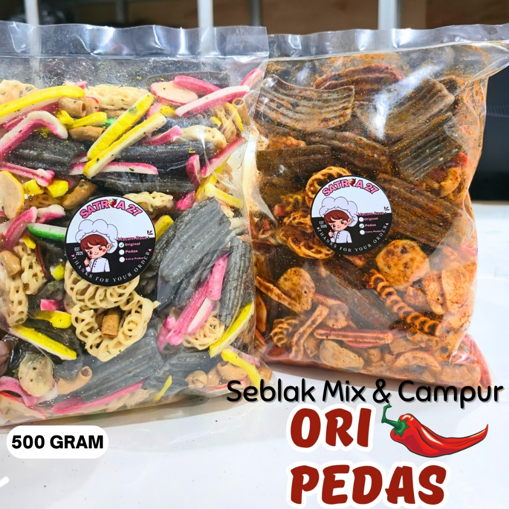 

Seblak mix campur 500gram pedas daun jeruk pedas