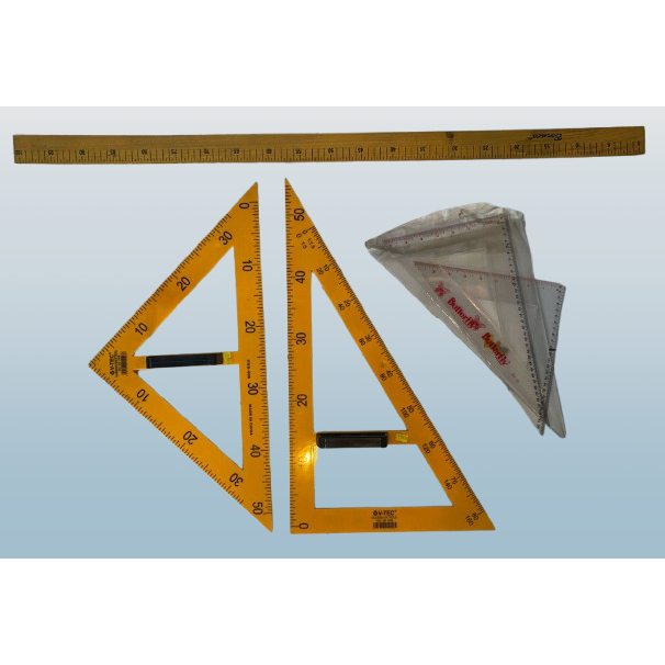 

PROMO!!! Penggaris Garisan Besar Siku, Segitiga, dan Panjang V-Tec & Butterfly