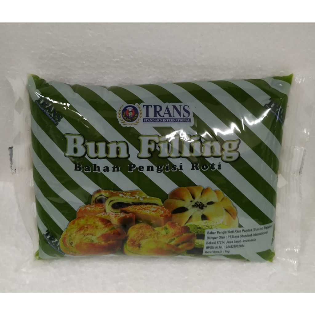 

Trans Bun inti Pandan isian roti pao pandan kacang hijau 1kg