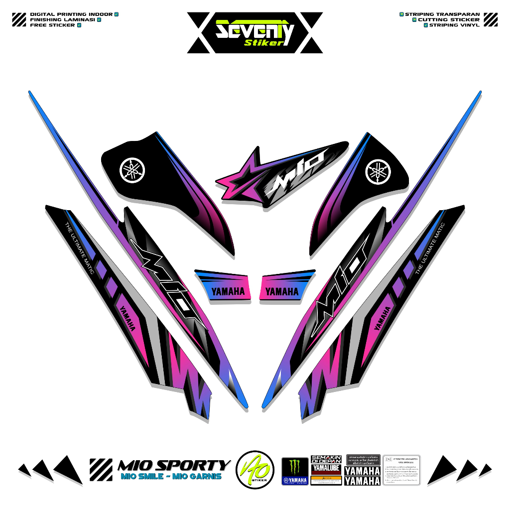 STRIPING MIO SPORTY MOTIF 8 STIKER MOTOR MIO SMILE GARNIS SPORTY STICKER YAMAHA MIO VARIASI SIMPLE