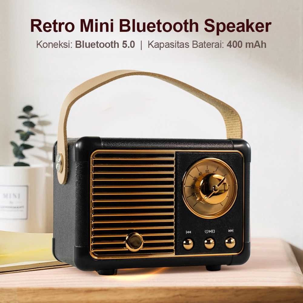 Mini Bluetooth Speaker Retro Classic Radio Portable 3W - HM11 Subwoofer HiFi Wireless Mini Speaker B