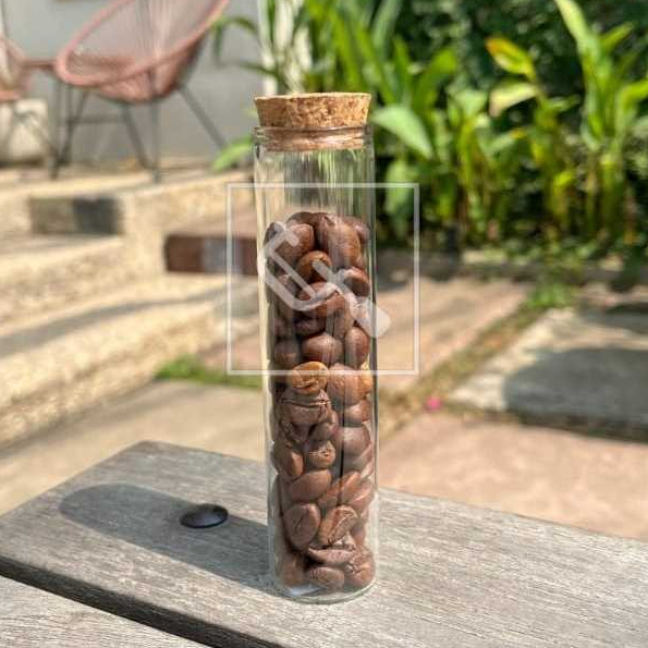 Toples Kaca Kecil Kedap Udara Tutup Kayu Minimalis