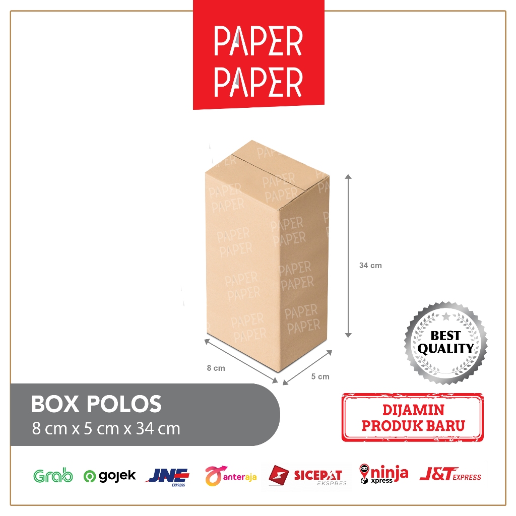

Kardus Box Karton 8X5X34 Polos - Baru - Murah