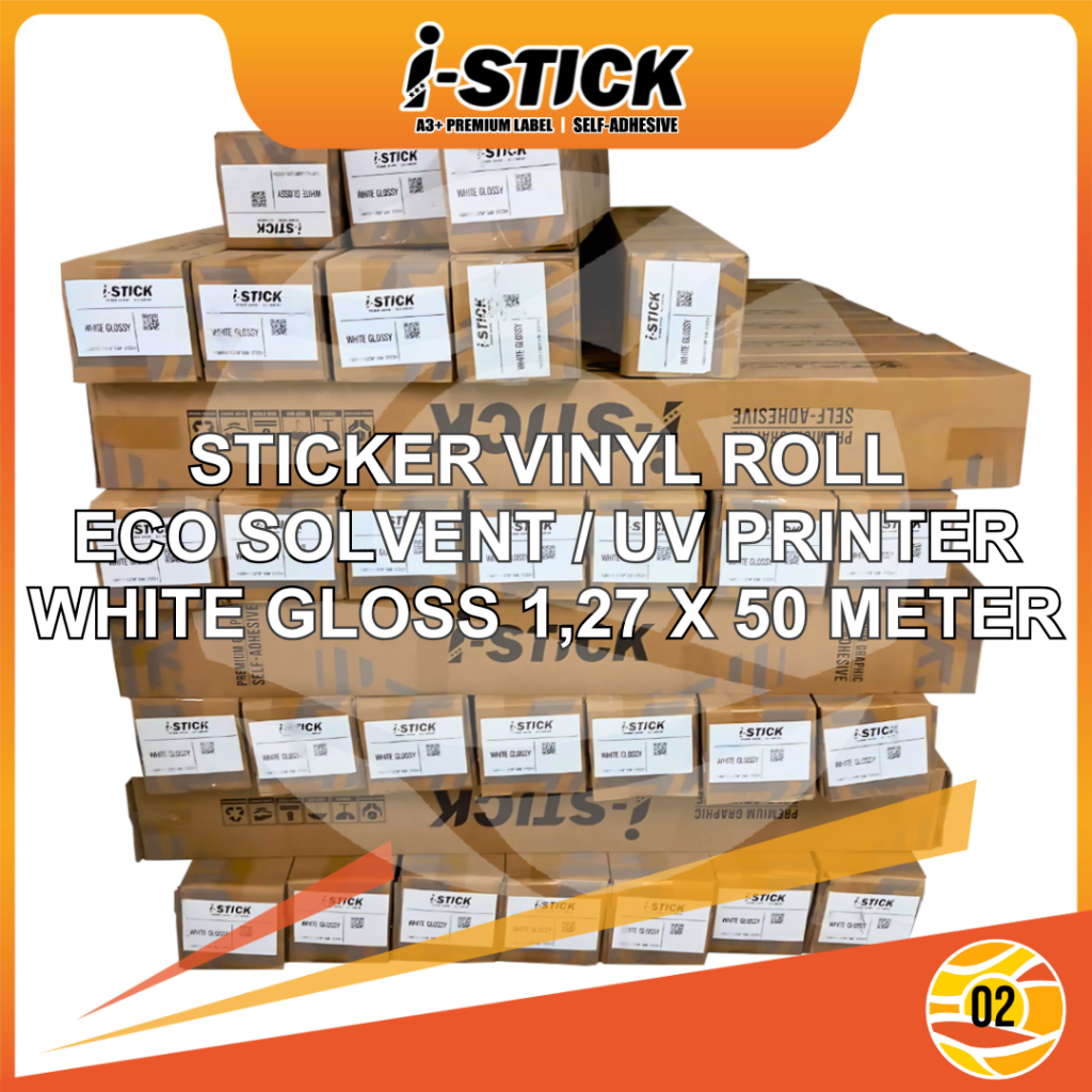 

i Stick Sticker Roll VP68WX Stiker Vinyl Digital Print Eco Solvent / UV Printing / Latex - Indoor/Outdoor 1.27 m x 50 m - Roll