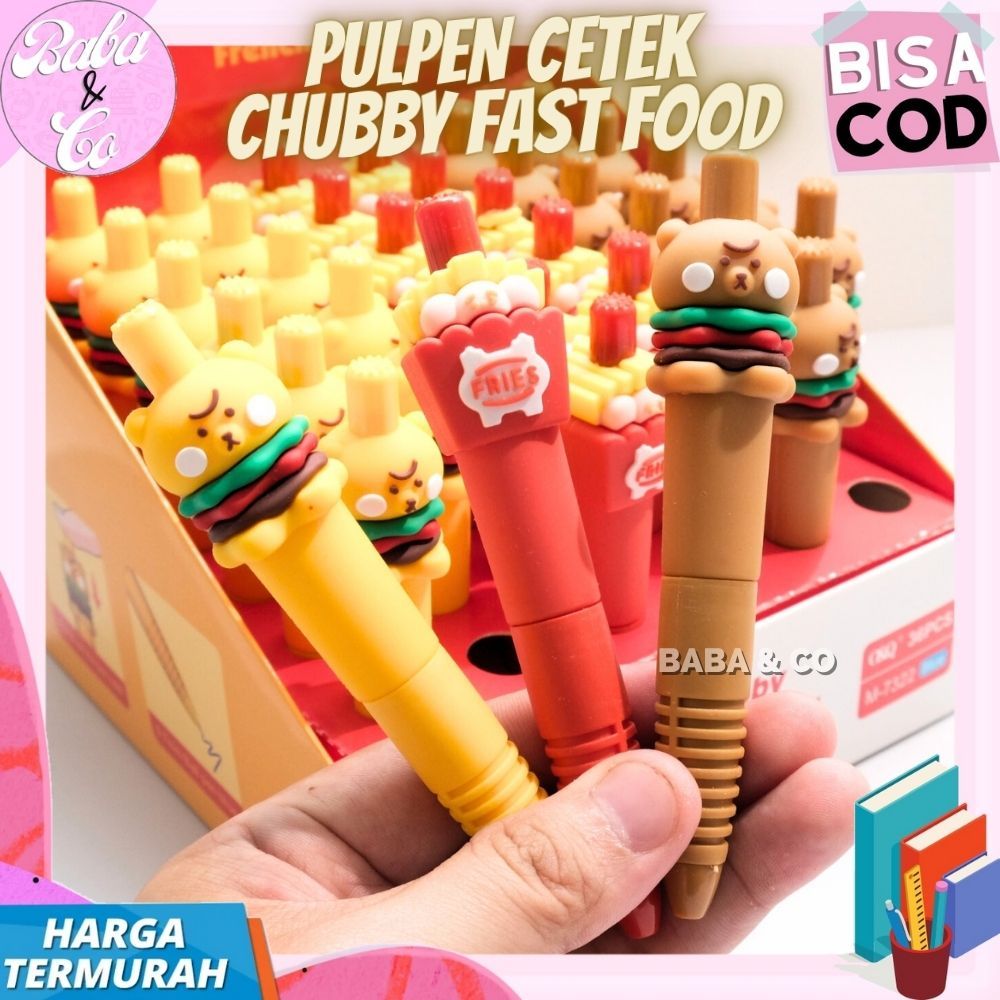 

PEN CETEK CHUBBY FASTFOOD BURGER KENTANG GORENG PULPEN MEKANIK CHUBBY FAST FOOD LUCU UNIK IMUT PEN CETEK BURGER PULPEN KENTANG GORENG PULPEN CETEK FRIES CHUBBY UNIK IMUT COD