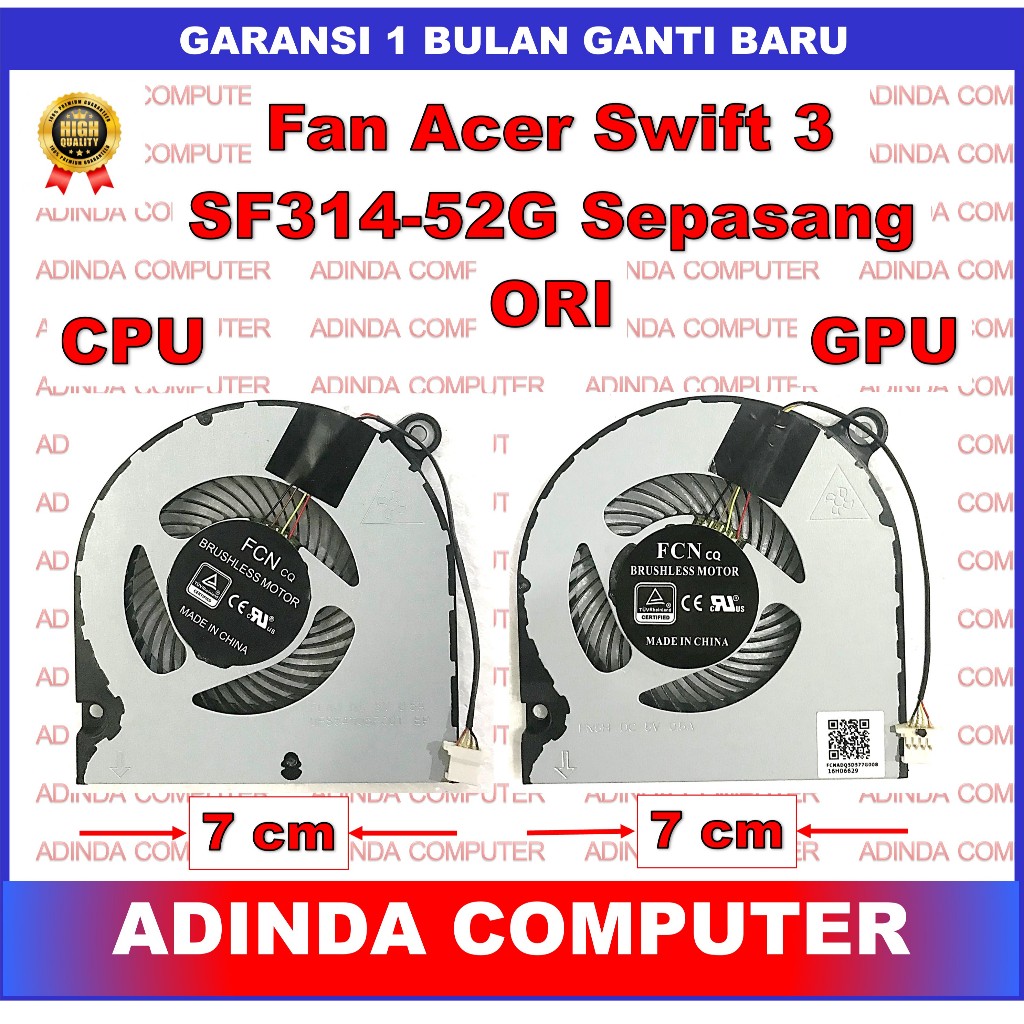 Kipas Fan Acer Swift 3 SF3 SF314 SF314-51 SF314-52 SF314-52G