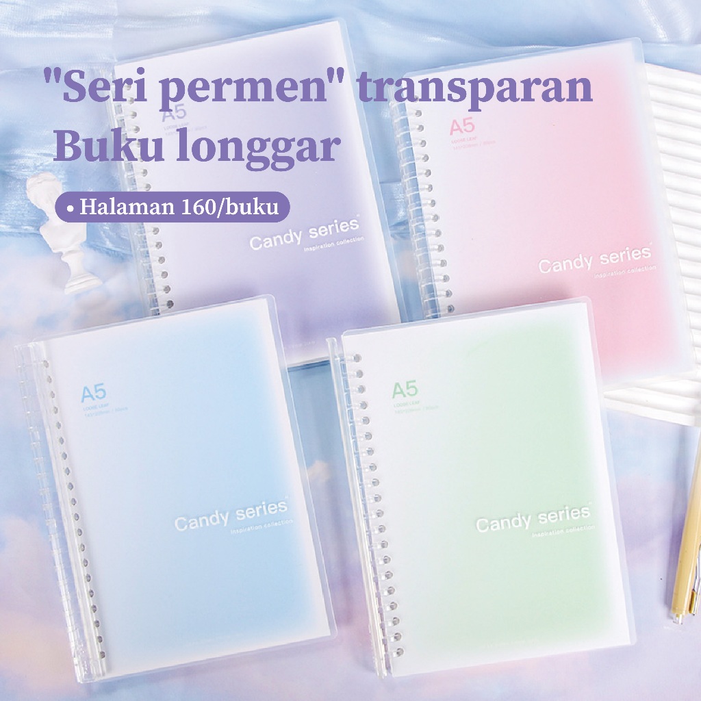 

Warna Permen A5 Laptop Gradient Color Ins Siswa Buku Harian 80 Buku Binder Tarik-Tarik Debu Tahan Debu Air