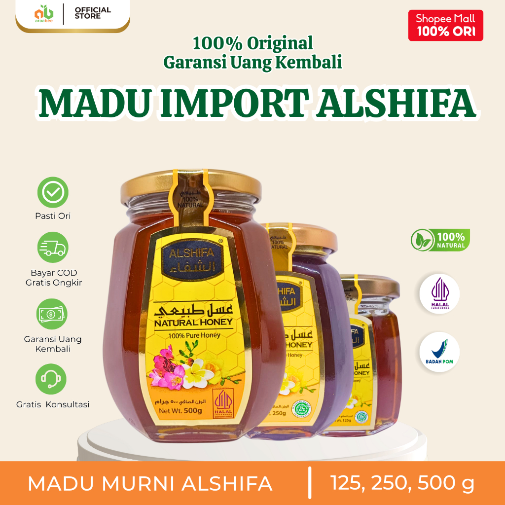 

Madu Alshifa Al Shifa 500gr 250gr 125gr Murni Asli Original Impor