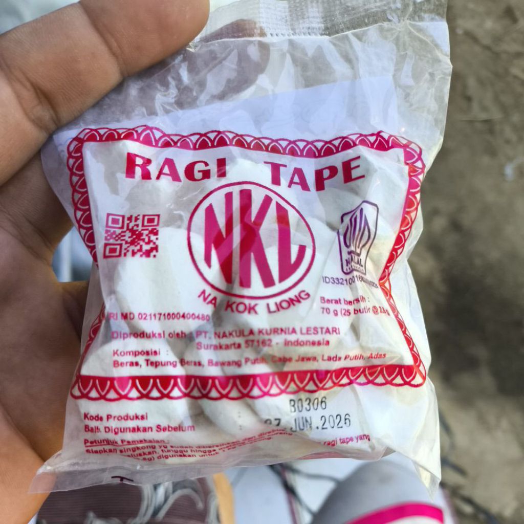 

Ragi Tape NKL 70Gr 25 Butir Asli