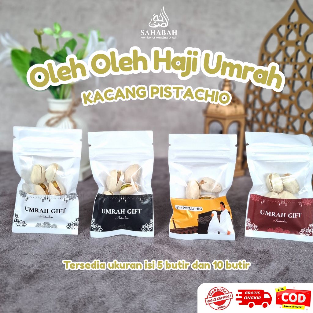 

Oleh Oleh Haji Umrah PISTACHIO KACANG KETAWA Premium Eksklusif Kemasan Plastik Klip Murah